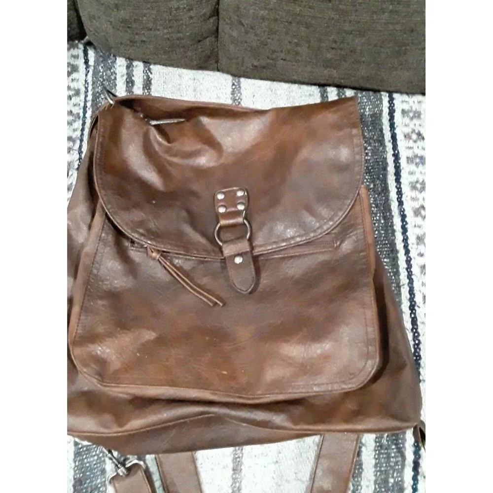 vegan leather backpack very clean convertible bag